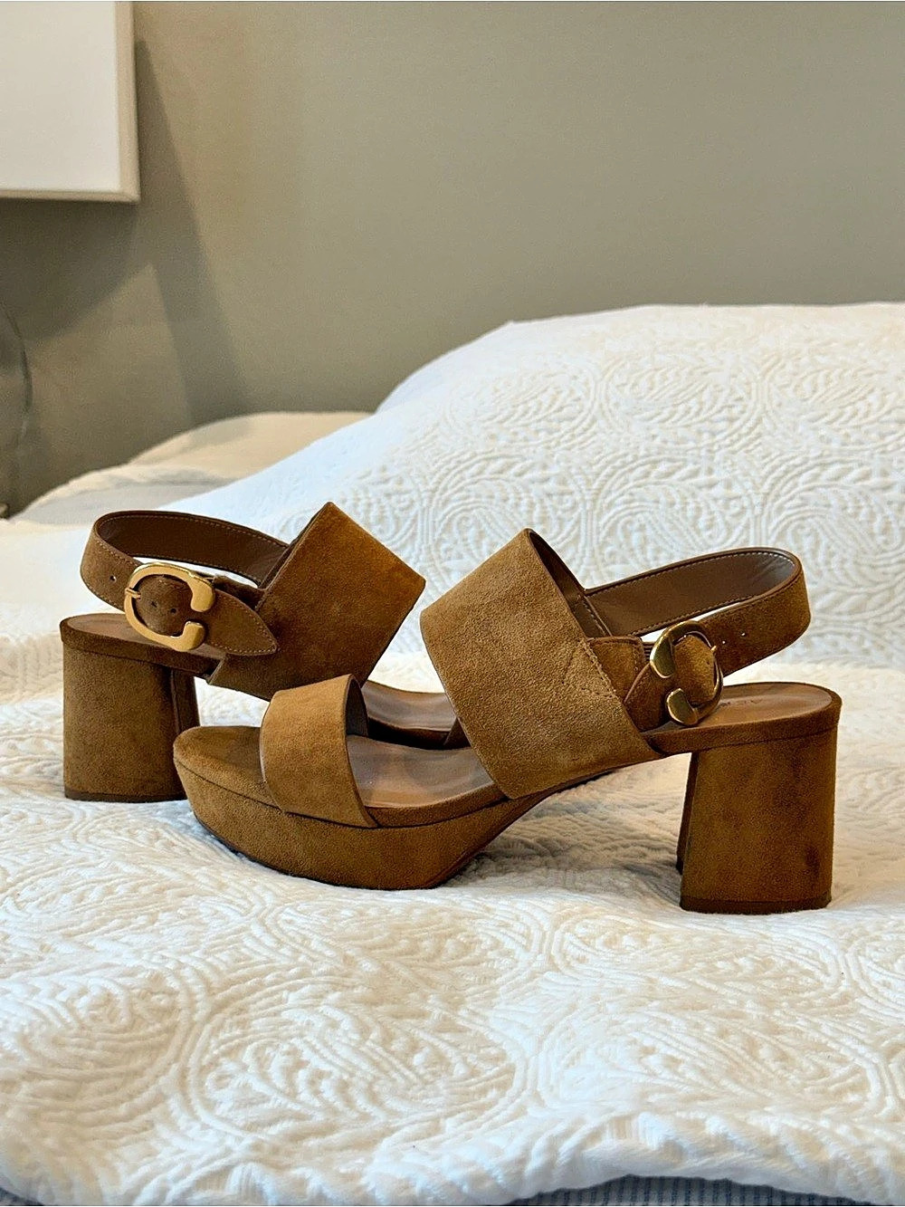 Aerosoles Camera Platform Sandal Brown Platform Heels